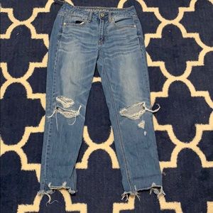 american eagle outfitters girlfriend ripped jeans